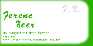 ferenc neer business card